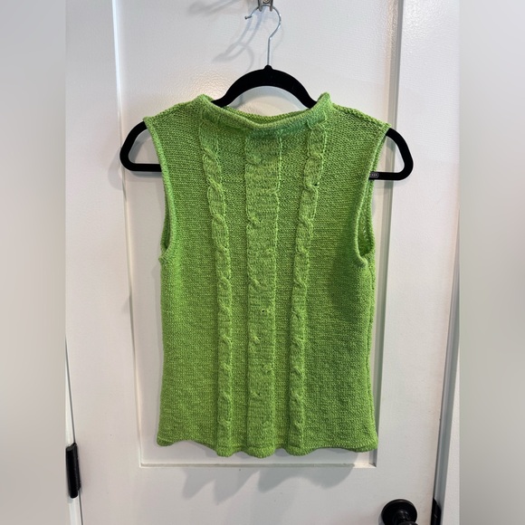 Vintage Tops - Vintage Mod Green Sleeveless Knit Top